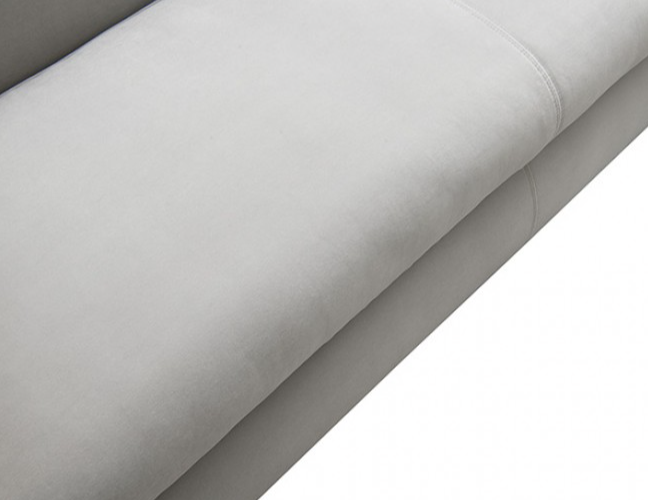 Severo Contemporary Velvet Sofa with Tapered Arm, Light Gray