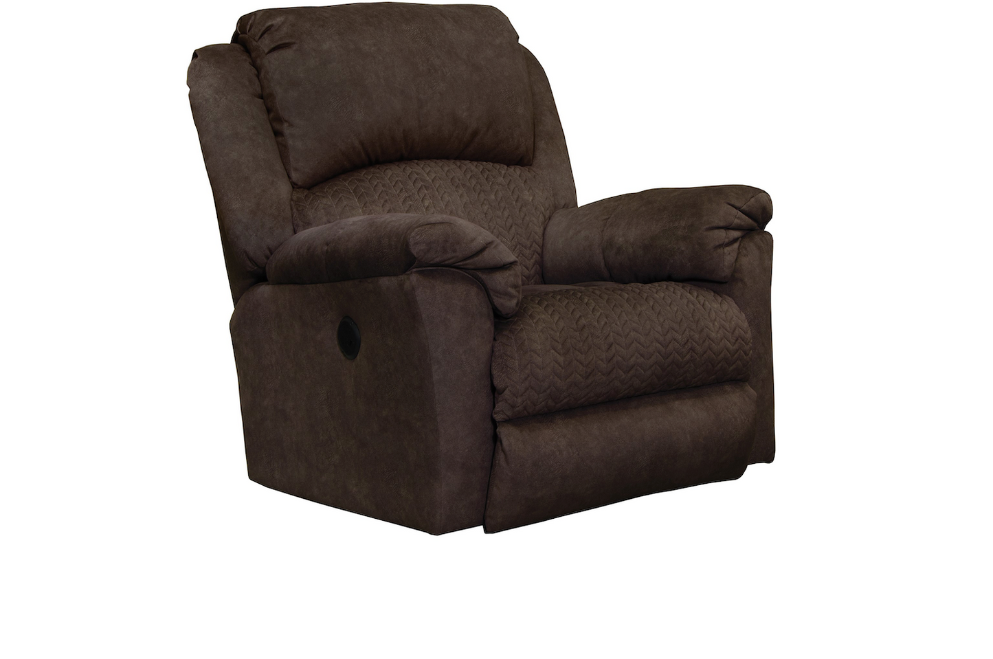 67852 Upholstered Power Rocker Recliner with Pillow Arm