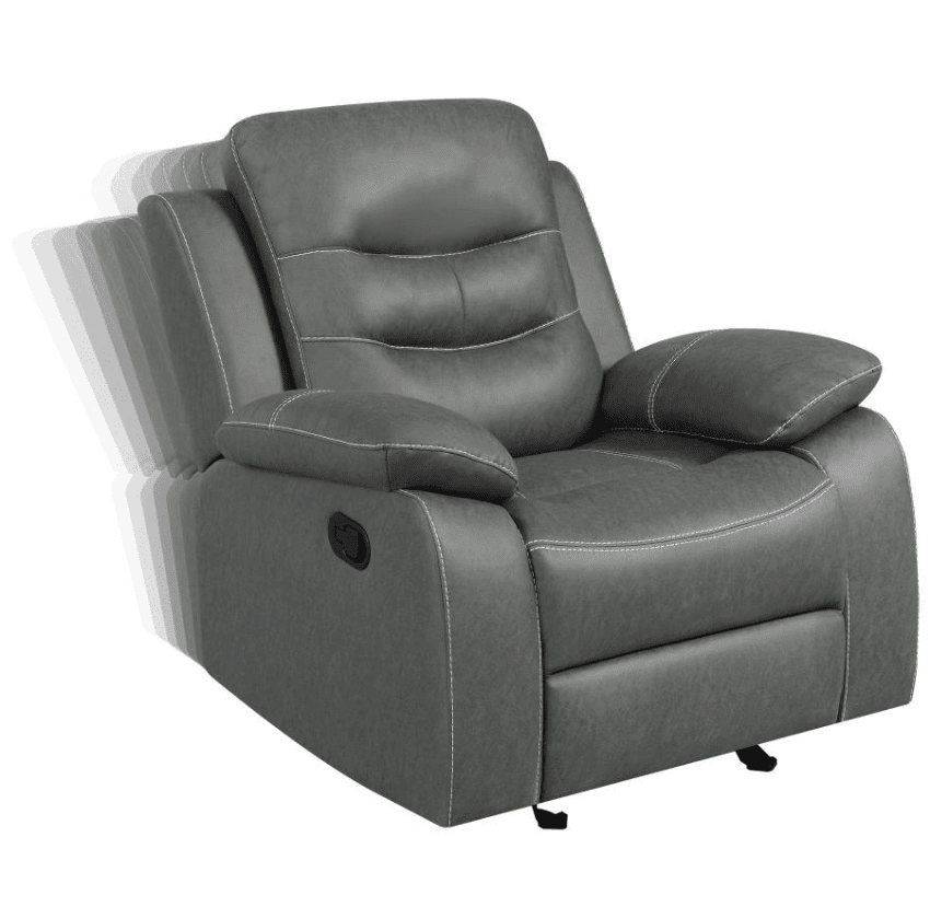 Nova Upholstered Padded Arm Glider Recliner Dark Grey