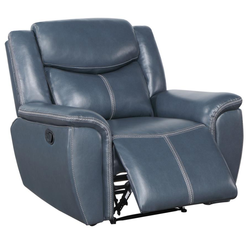 Sloane Upholstered Padded Arm Recliner Chair Blue