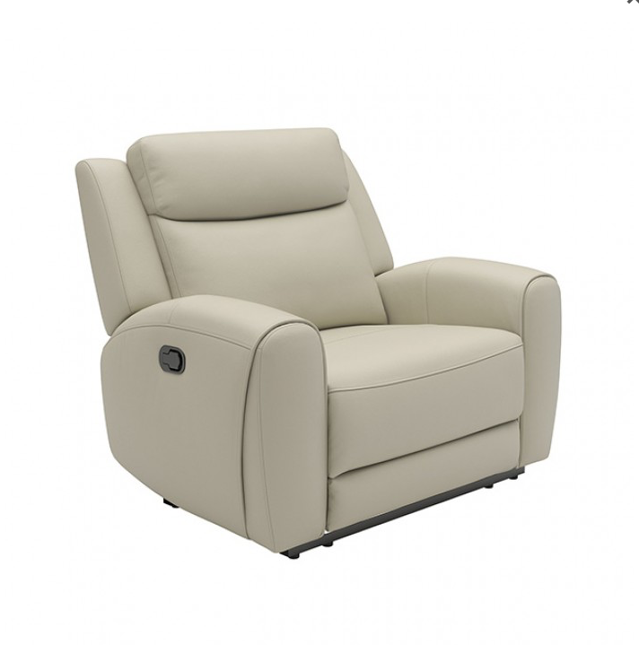 Jacobus Transitional Genuine Leather Wide Seat Recliner, Beige