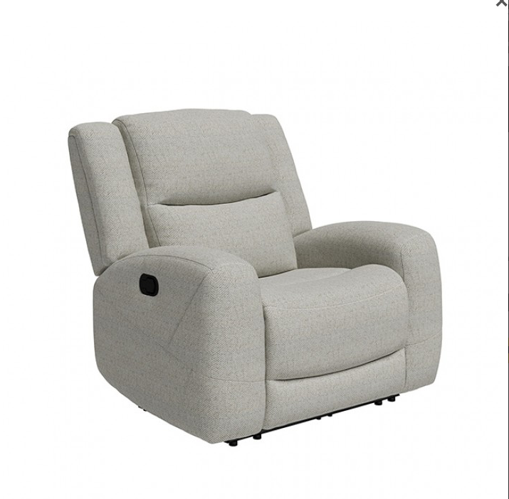 Giraldus Transitional Upholstered Recliner with Contour Arm, Beige