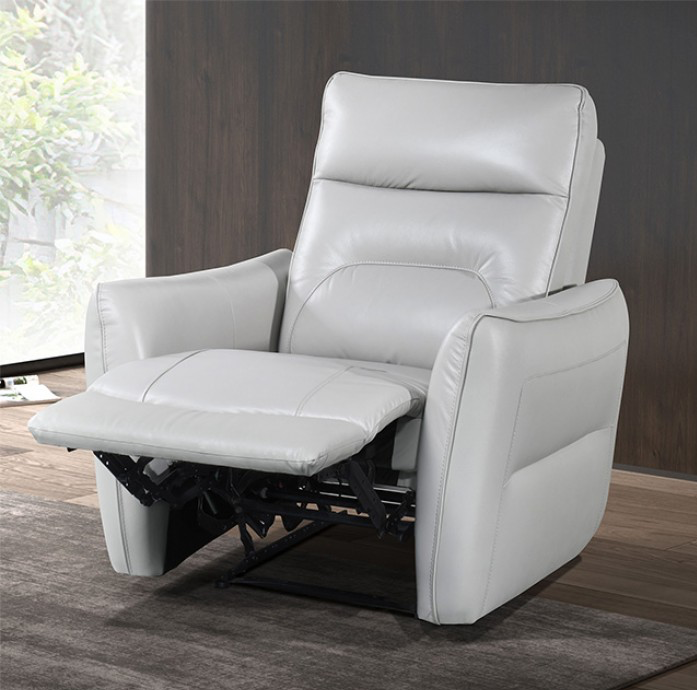 Terentius Modern Leather Power Reclining Chair, Taupe