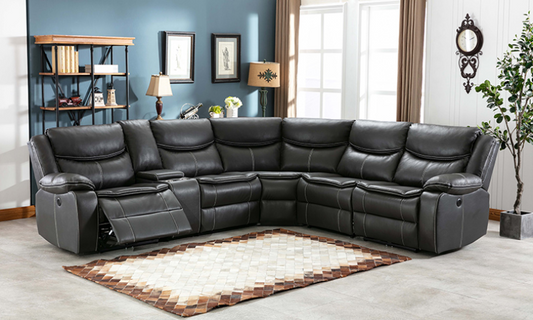 Trinity Pillow Top Leatherette Power Reclining Sectional