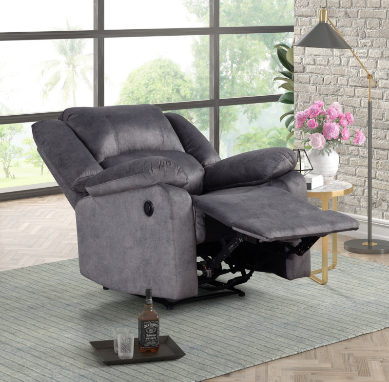 Stanley Coated Microfiber Power Recliner