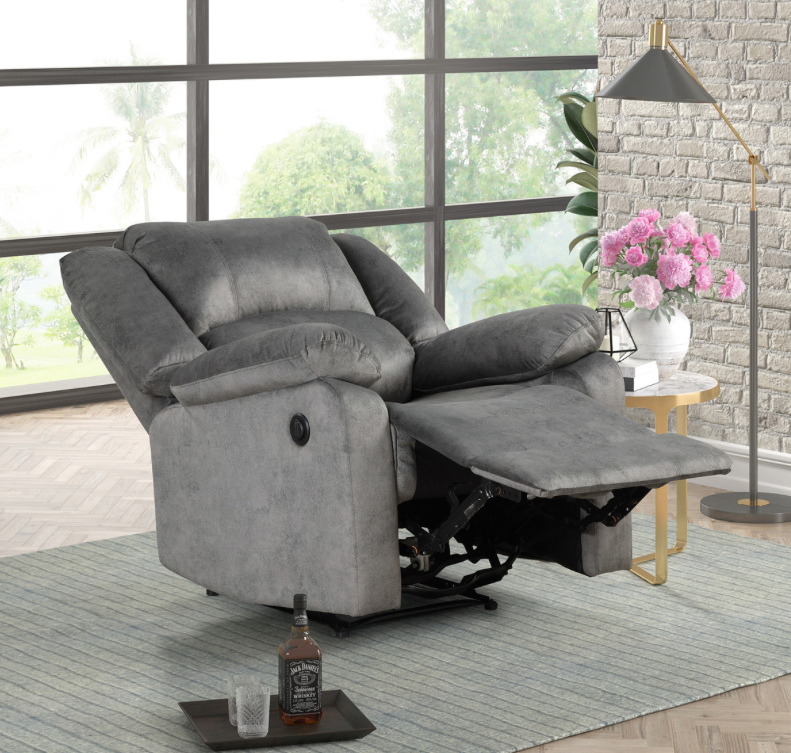 Stanley Coated Microfiber Power Recliner