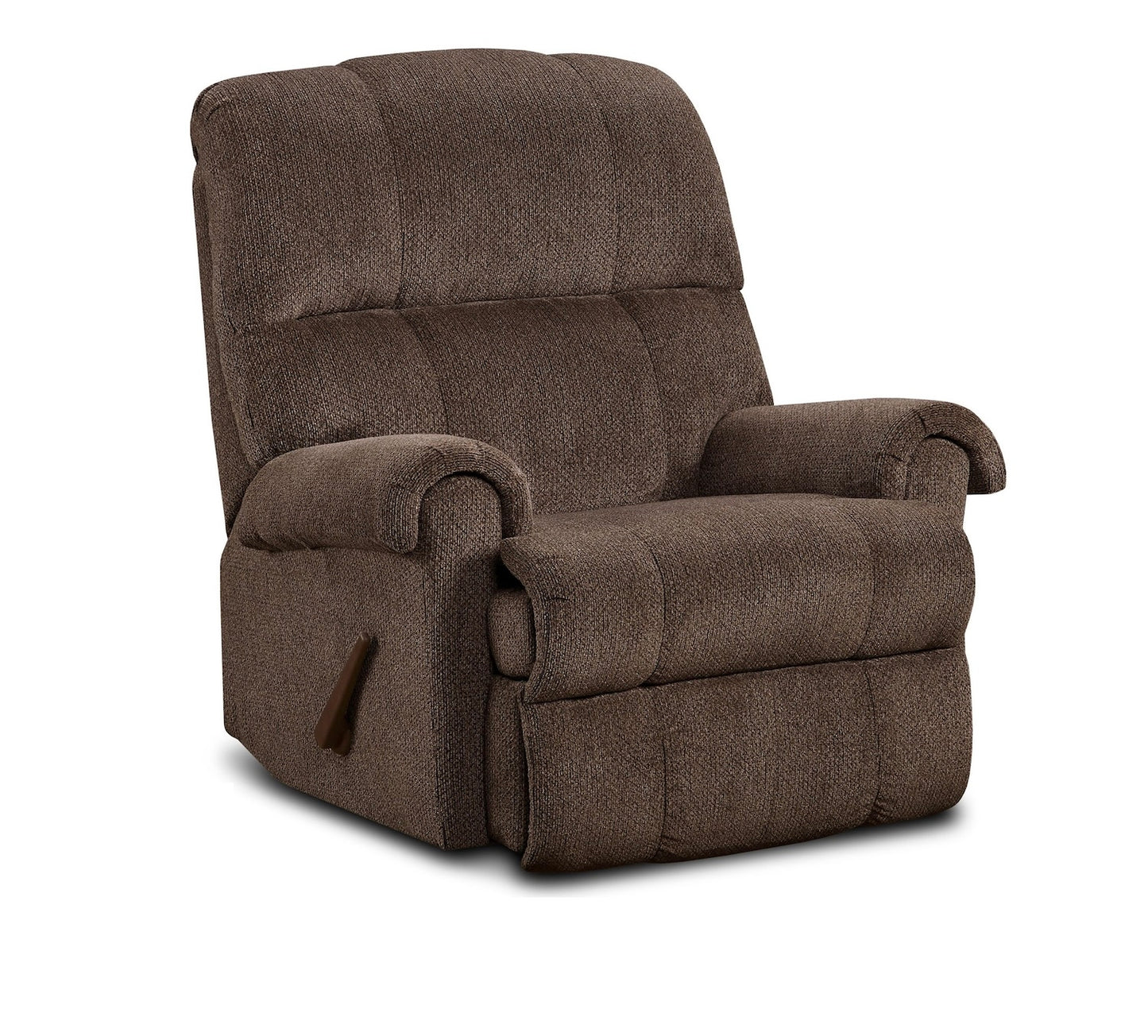 9010 Traditional Upholstered Rolled Arm Recliner