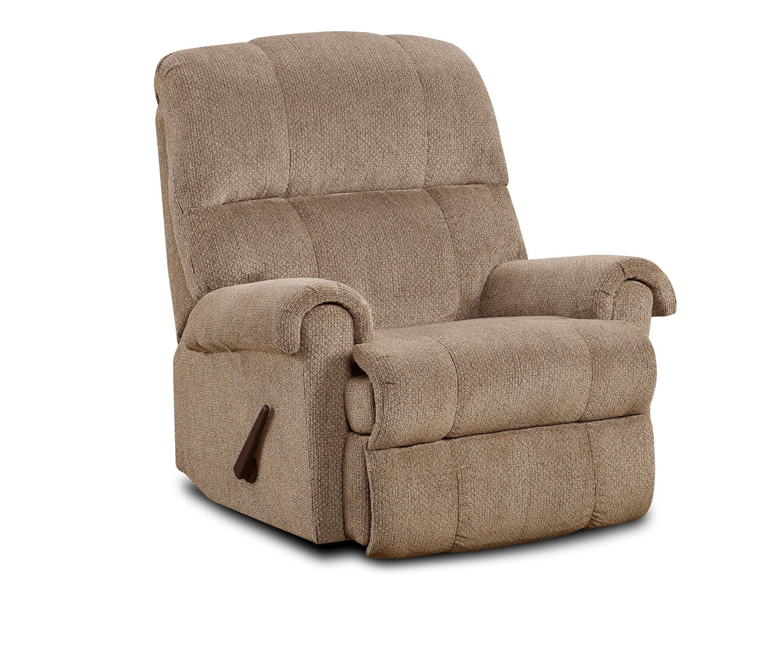 9010 Traditional Upholstered Rolled Arm Recliner