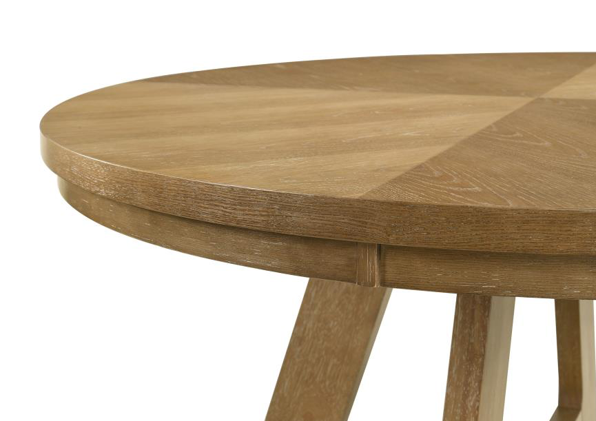 Danvers Round 54-inch Wood Dining Table Brown Oak