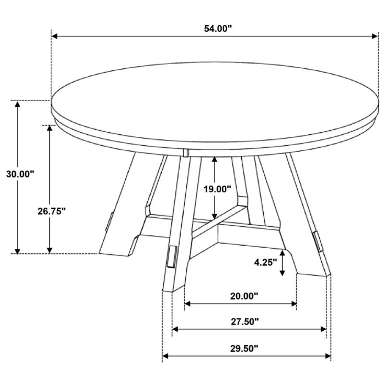 Danvers Round 54-inch Wood Dining Table Brown Oak