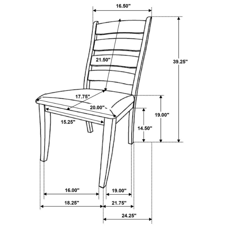 Danvers Wood Dining Side Chair Brown Oak Set of 2