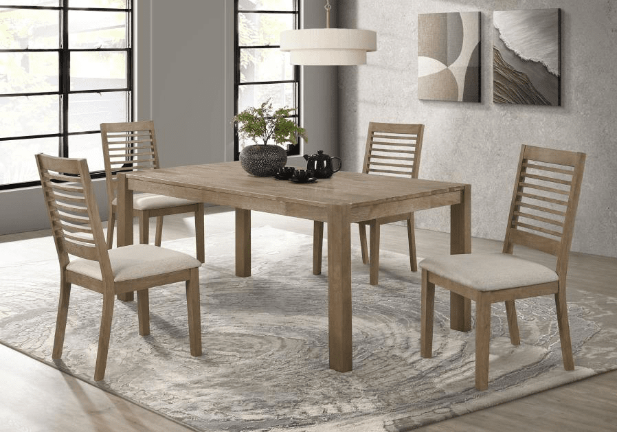 Scottsdale 71-inch 5-Piece Solid Wood Dining Set, Brown Washed