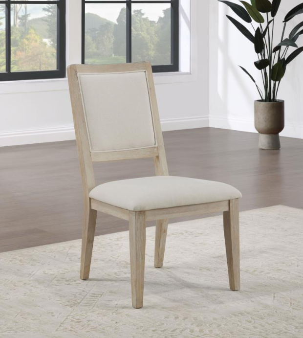 Trofello Cushioned Dining Side Chair White Washed Set of 2