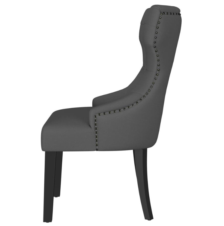 Baney Fabric Upholstered Dining Side Chair Gray and Black