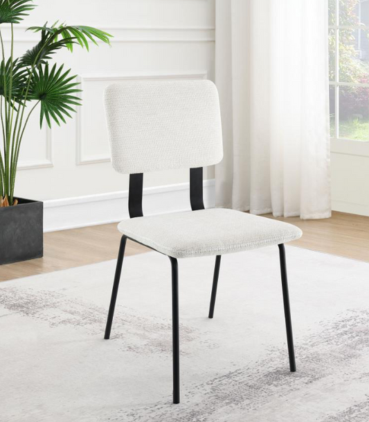 Calla Fabric Upholstered Dining Side Chair White Set of 2