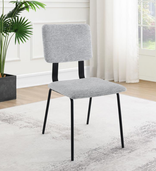 Calla Fabric Upholstered Dining Side Chair Gray Set of 2