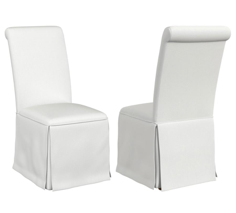 Shawna Upholstered Skirted Dining Chair White Set of 2