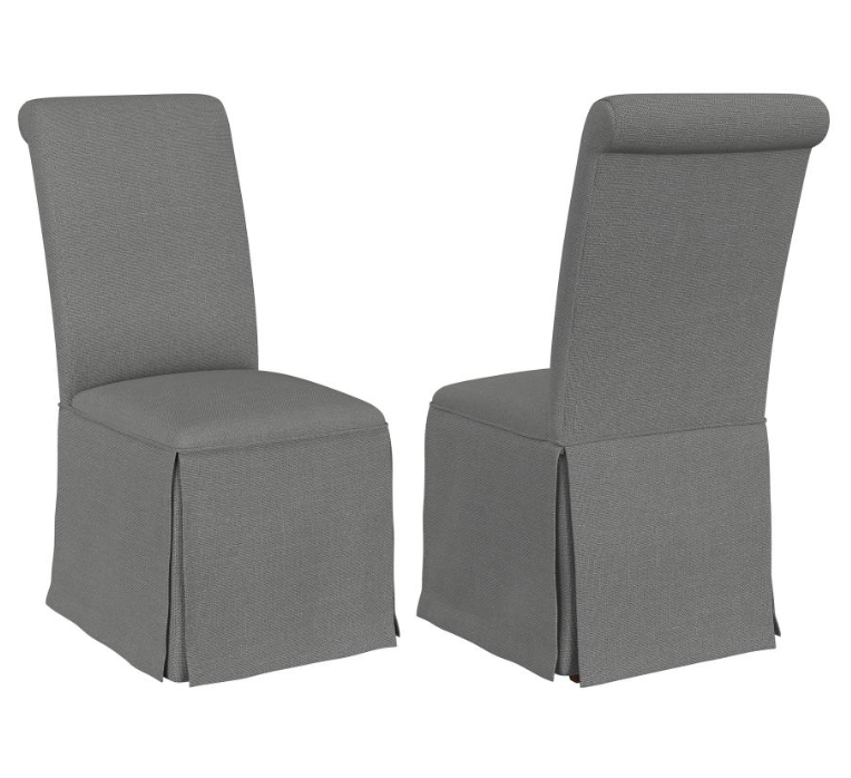 Shawna Upholstered Skirted Dining Chair Gray Set of 2