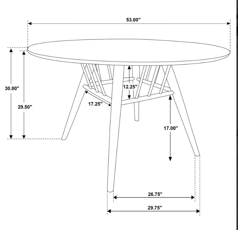 Everton Round 53-inch Wood Dining Table Dark Walnut