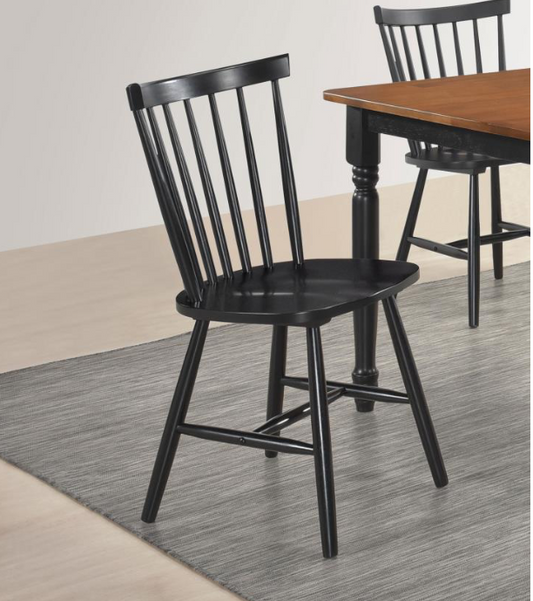 Hollyoak Windsor Wood Dining Side Chair Black Set of 2