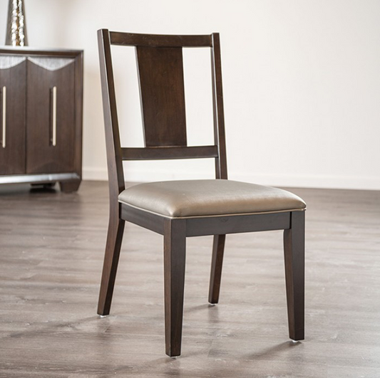 Hinwitz Transitional Side Chairs in Espresso Set of 2