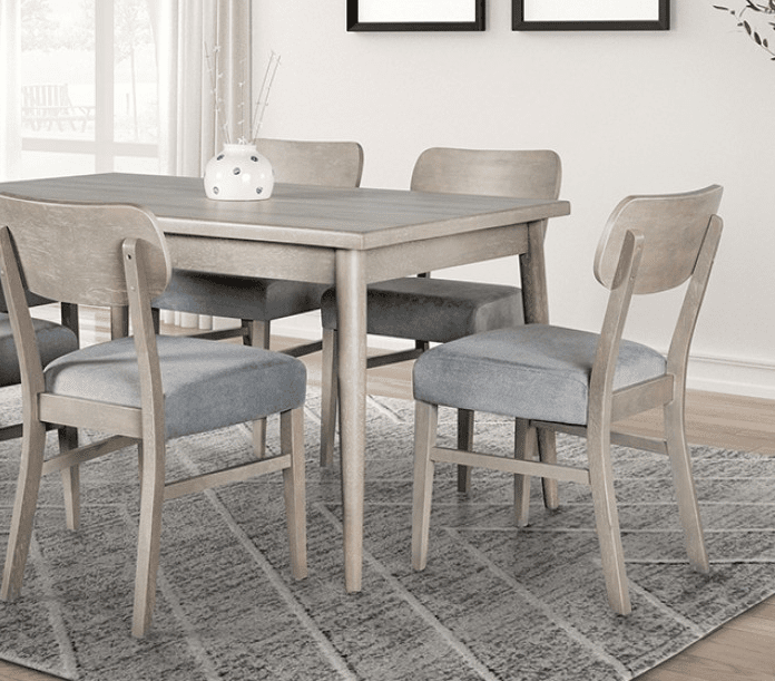 Keynes 59" Transitional Dining Table in Gray