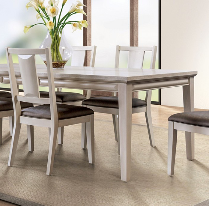 Hinwitz 90" Transitional Dining Table, White Oak