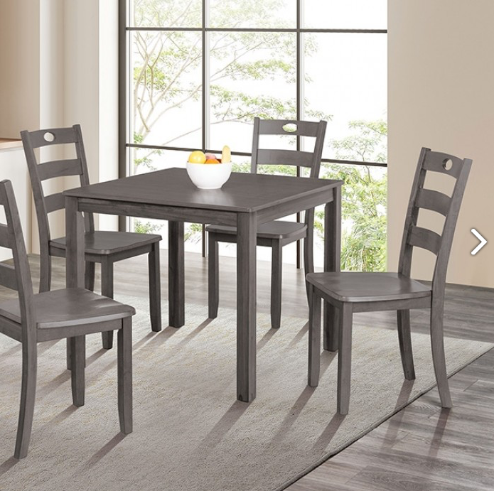 Lubbock Transitional 5PC Solid Wood Dining Set