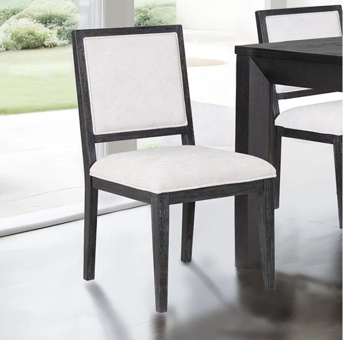 Hatton Cross 7 Piece Modern Dining Set in Weathered Black & White