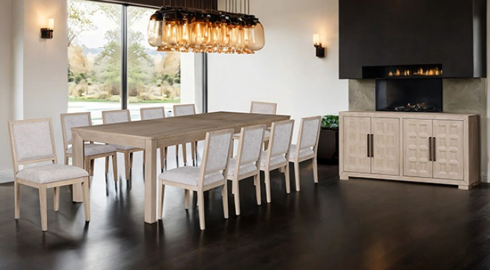 Hatton Cross 7 Piece Modern Dining Set in Tawny