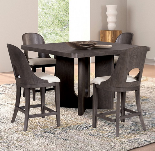 Sterling West Modern 5PC Counter Height Dining Set, Ash Gray