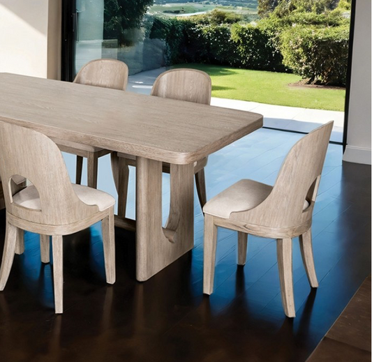 Sterling West Modern 7PC Dining Set, White Oak