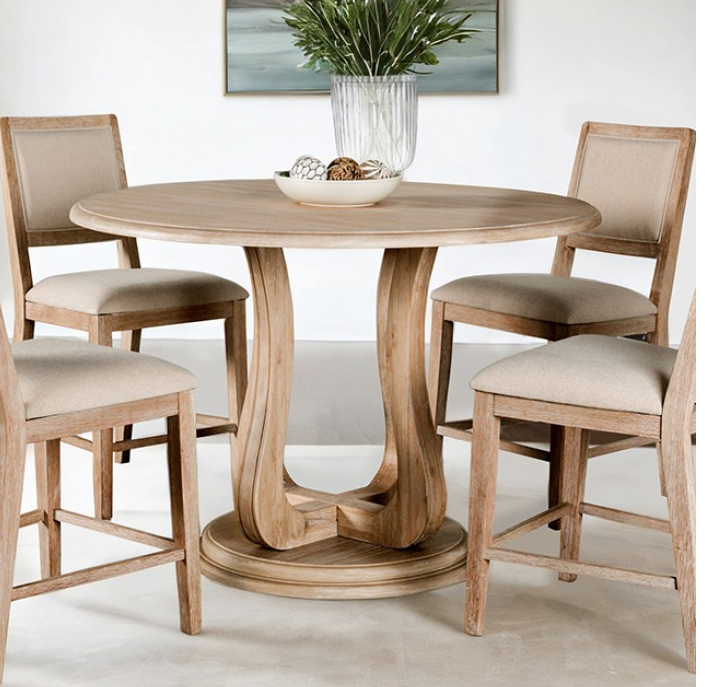 Orbetello Transitional 5PC Counter Height Dining Set in Distressed Natural