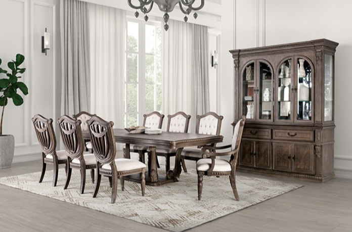 Seven Oak Rustic 9-Piece Dining Set in Weathered Oak