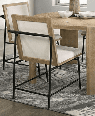 Edenbridge 6 Piece Contemporary Dining Set with Extension Leaf, Oak