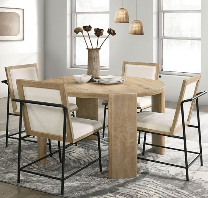 Edenbridge 5 Piece Contemporary Dining Set, Oak