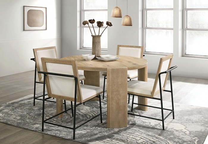 Edenbridge 5 Piece Contemporary Dining Set, Oak