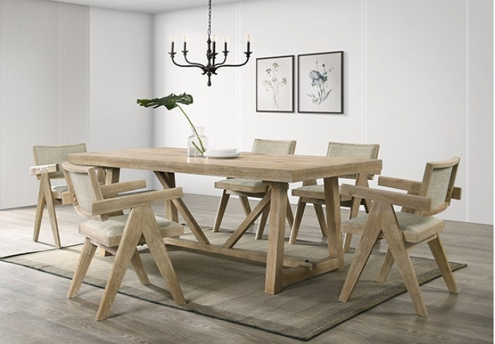 Guisborough 7 Piece Trestle Base Dining Set, Oak