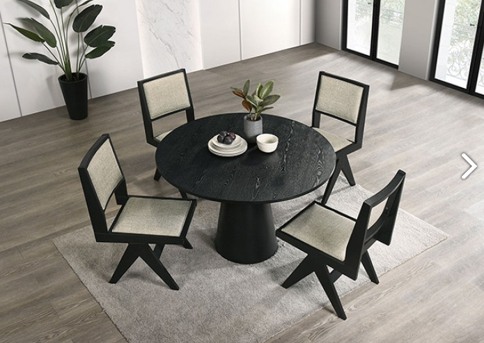 Tottenham 48" Round Cone Shape Dining Table, Black