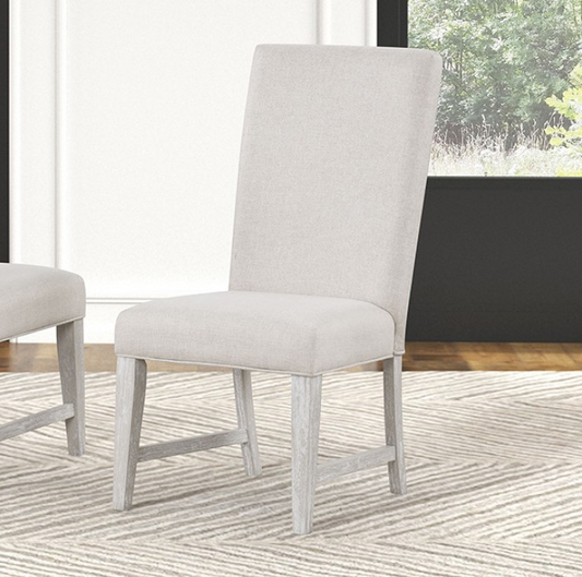 Argenthart Transitional Dining Side Chairs Set of 2 Light Gray