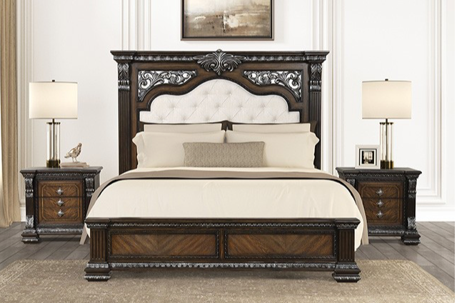 Promenade Traditional Ornate Carved King Bed