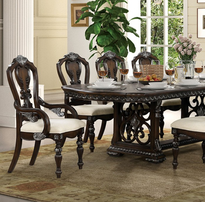 Promenade 9-Piece Formal Dining Set, Dark Brown