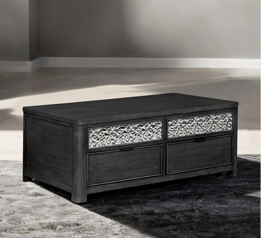 Sterling West Lift-top Coffee Table in Ash Gray with Casters