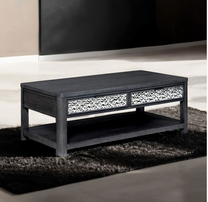 Sterling West Coffee Table with Lower Shelf, Ash Gray