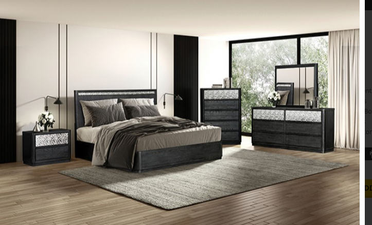 Sterling West Collection Modern Queen Bed, Ash Gray