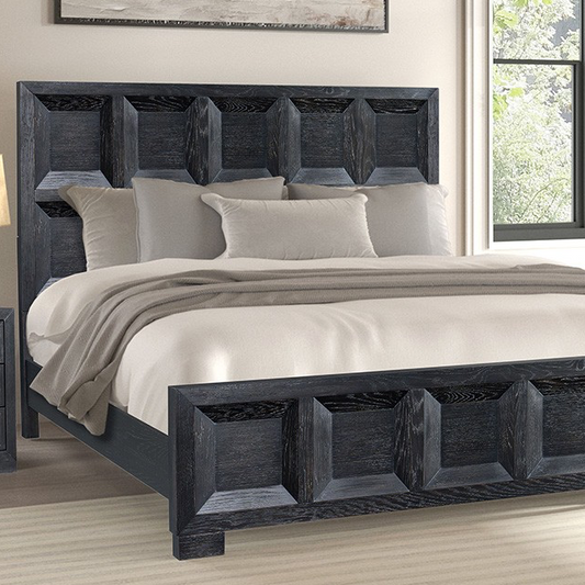 Hatton Cross Modern Queen Bedroom Collection, Weathered Black