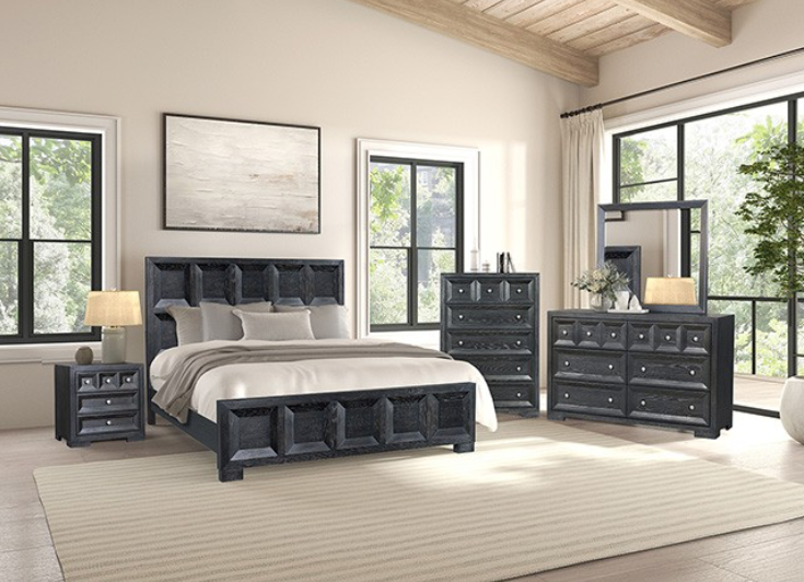 Hatton Cross Modern Queen Bedroom Collection, Weathered Black