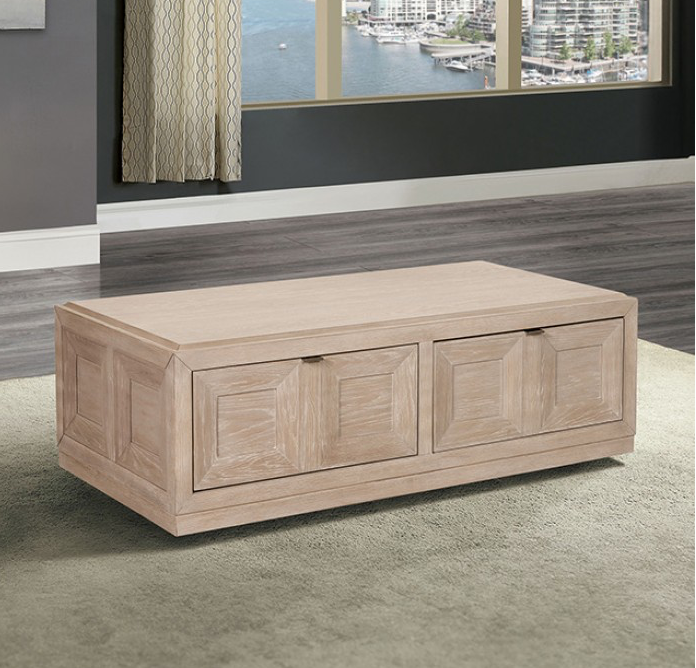 Hatton Cross Modern Coffee Table with Sunken Panels, Tawny