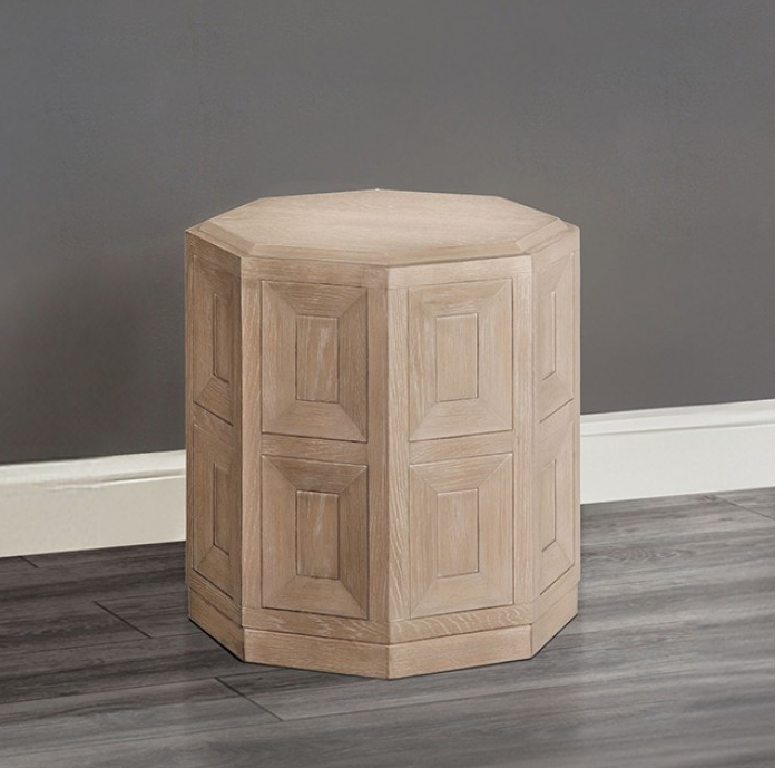 Hatton Cross Modern End Table with Sunken Panels, Tawny