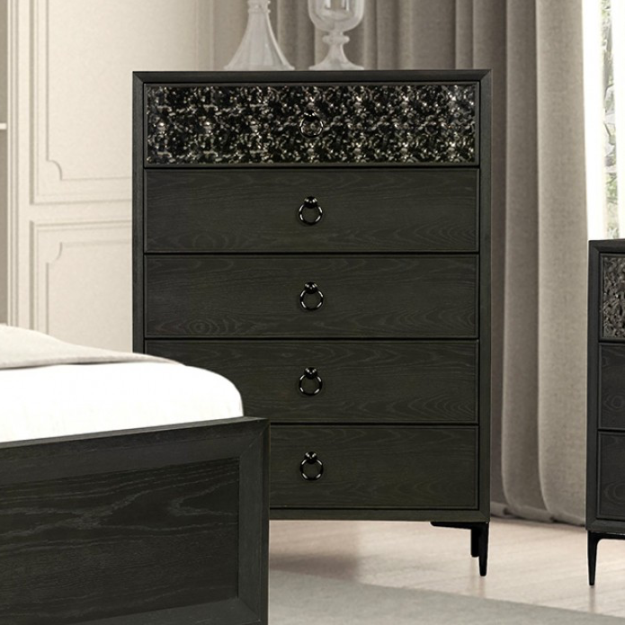 Bashford Modern 5-Drawer Chest with Dented Steel Door